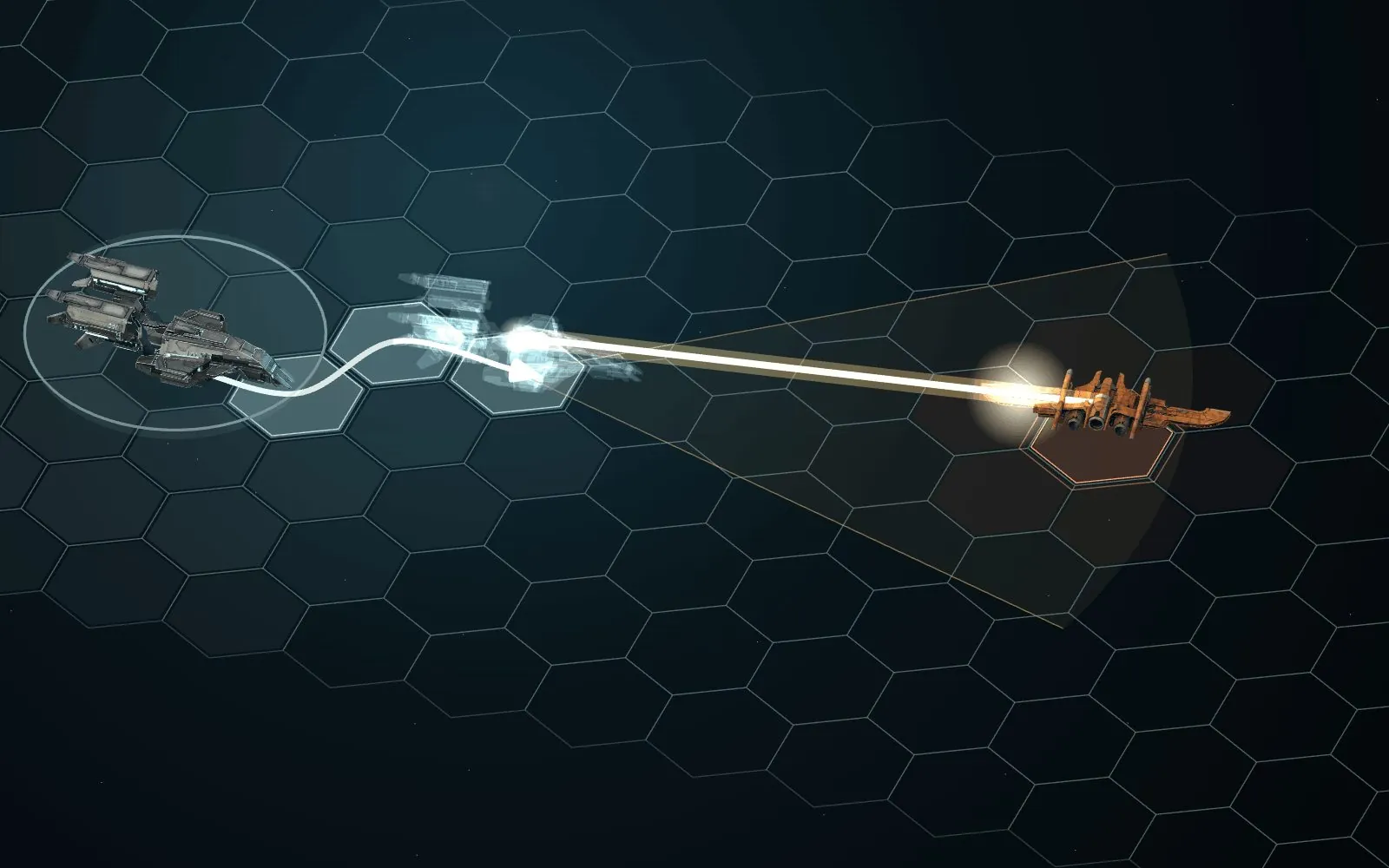 Combat on the hex grid: a Sol Halifax plots a move and fires plasma at a Genari Predator, with the in-game HUD