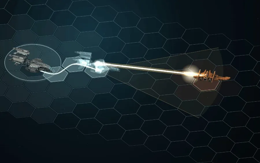Combat on the hex grid: a Sol Halifax plots a move and fires plasma at a Genari Predator, with the in-game HUD