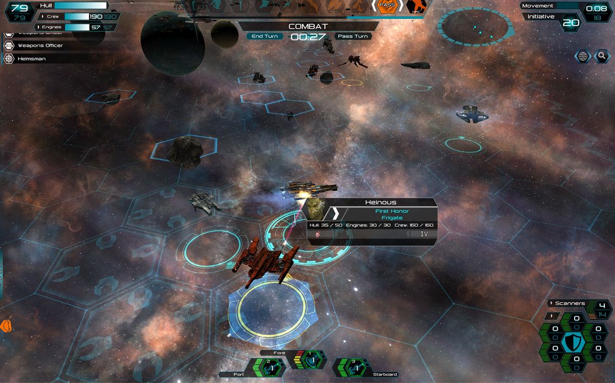 Two Frigates duking it out while the big ships attack the station