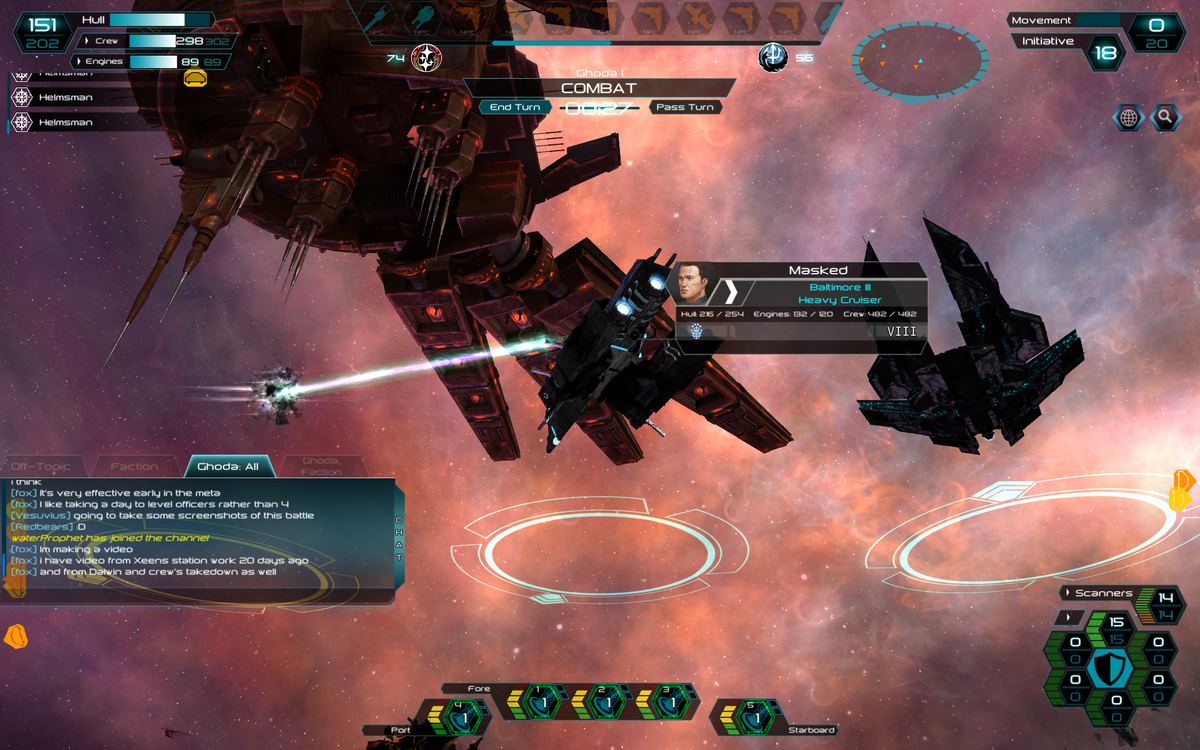 A Yamato Class Battleship and Baltimore Class Heavy Cruiser in the shadow of the Ghazah Battlestation