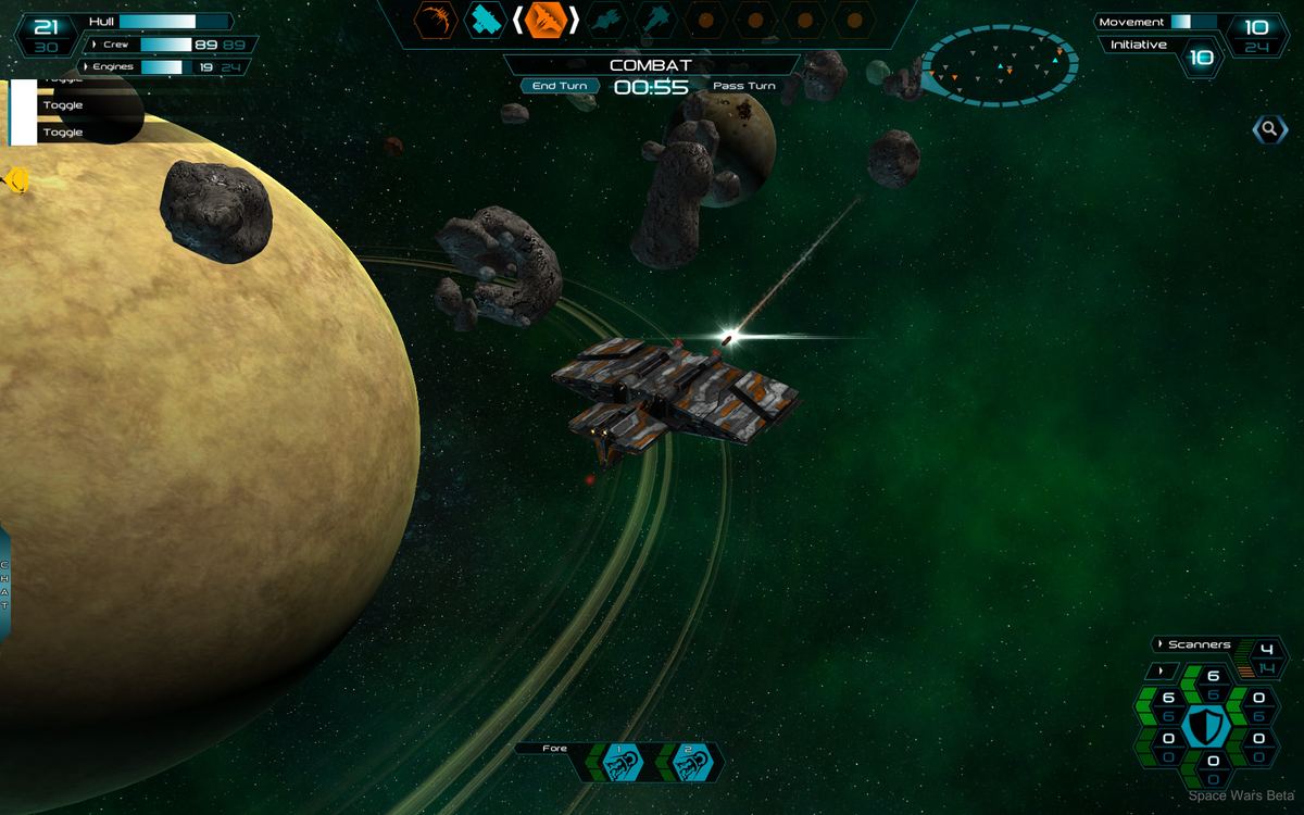 A Genari Fission Warhead about to hit a Sol Gorshkov Frigate