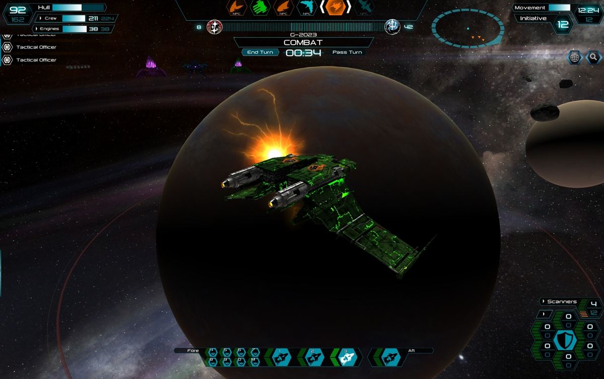 A Genari Guardian III on the receiving end of a Hive plasma attack