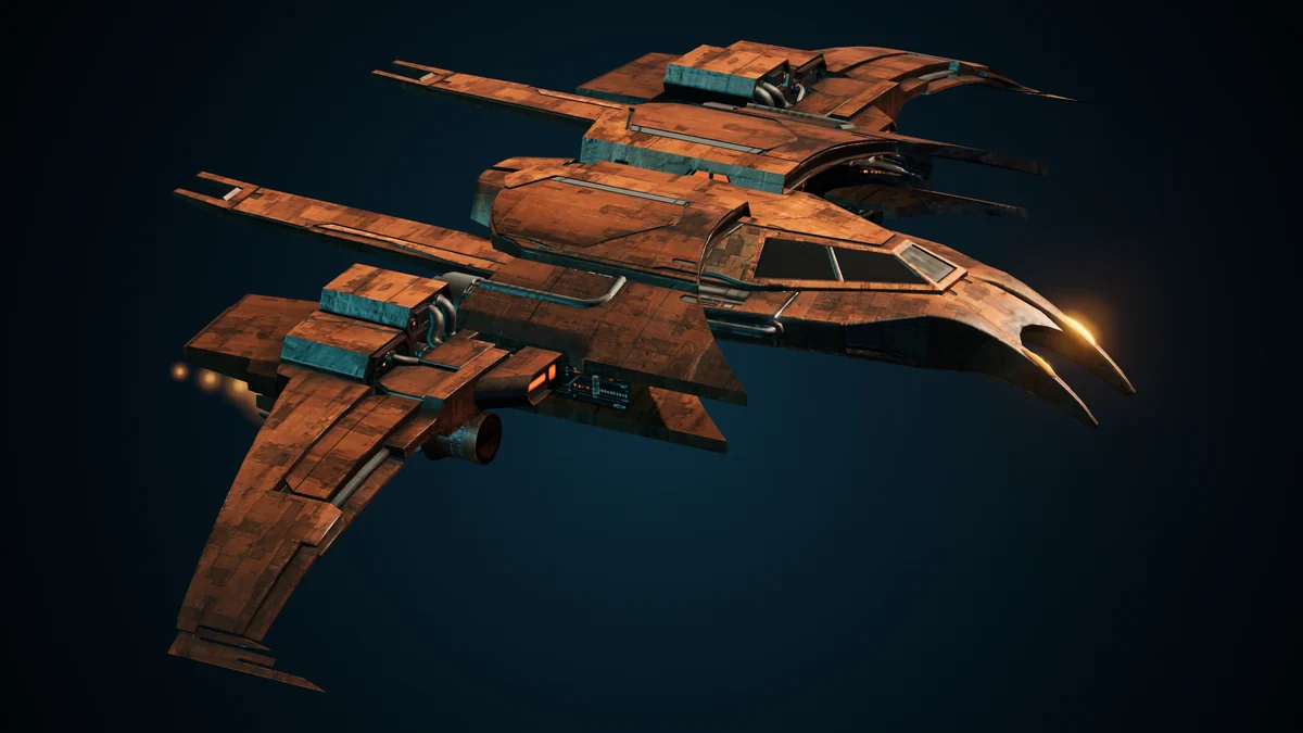 Firefly, a Genari gunboat lit in space