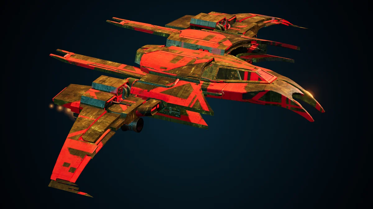Pirate Firefly, a Pirate superlight interceptor lit in space