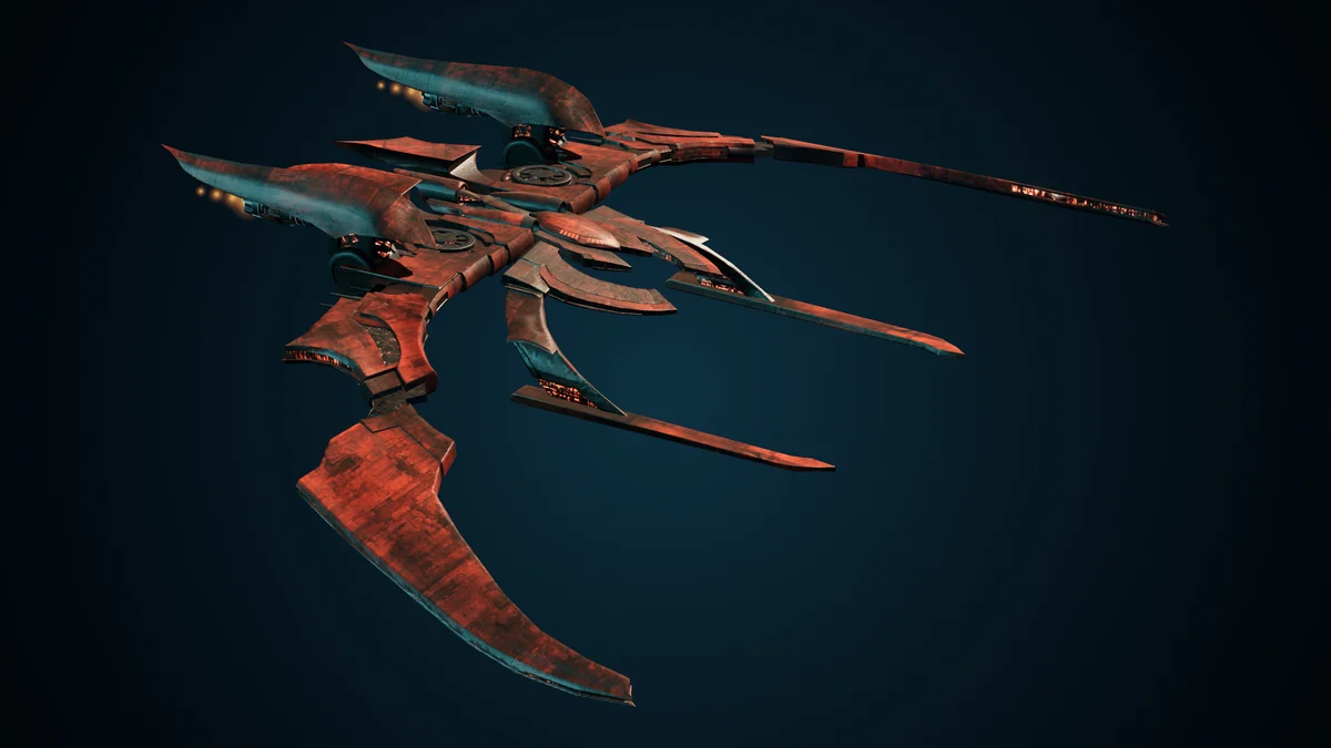 Agile Flyer, a Genari corvette lit in space