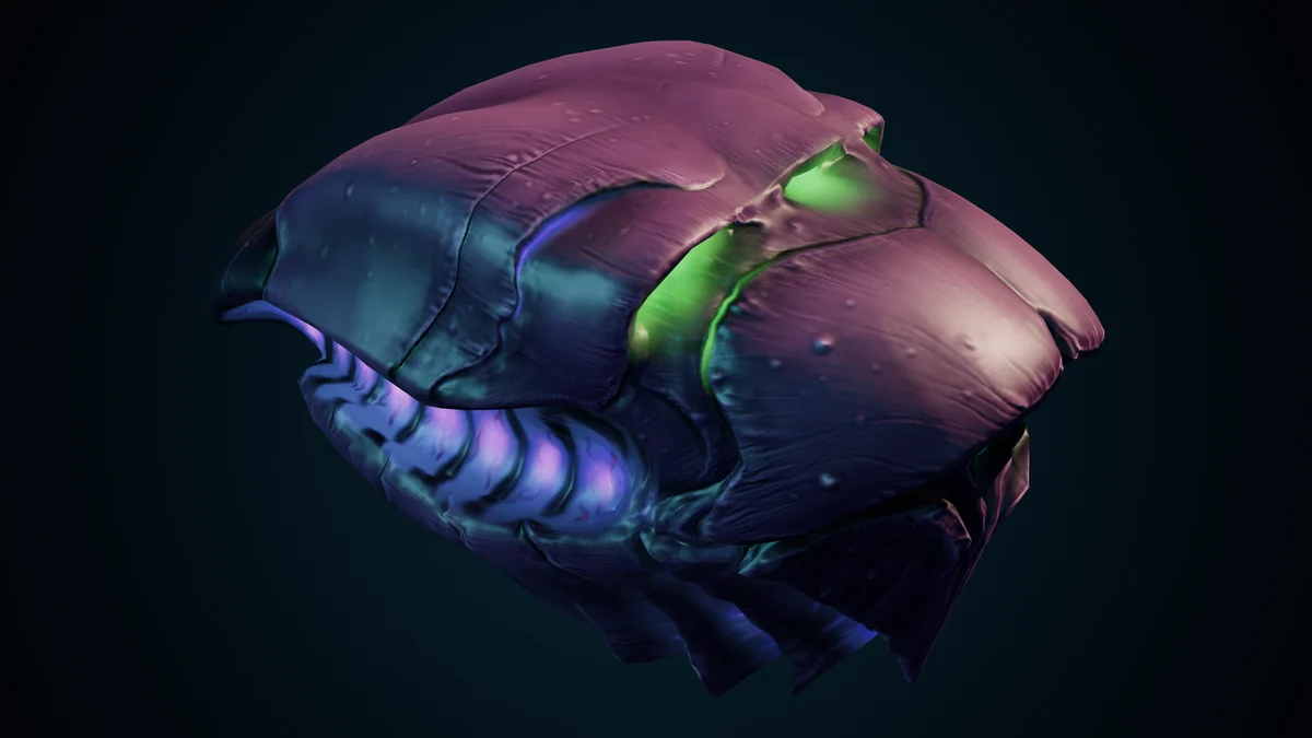 Bloated Neopod, a Hive molting lit in space