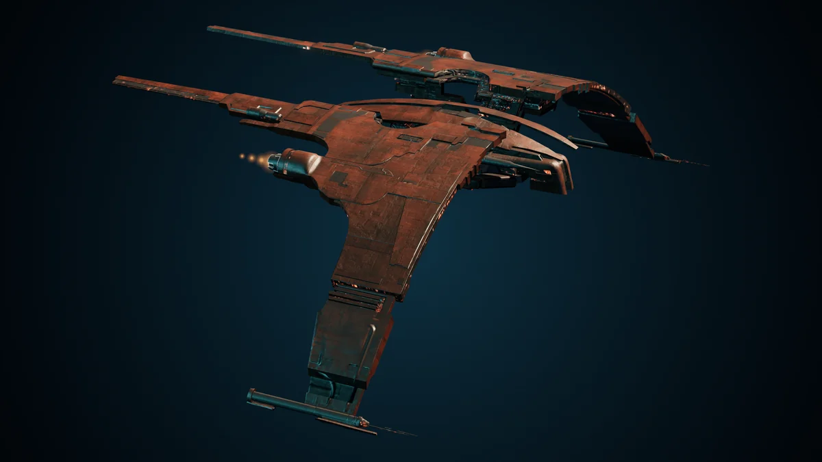 HonorBound, a Genari corvette lit in space