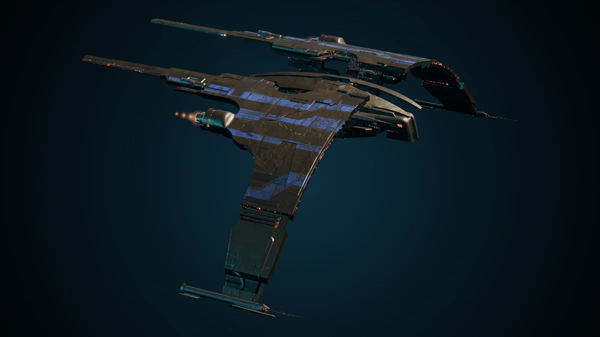 Pirate HonorBound, a Pirate light raider lit in space