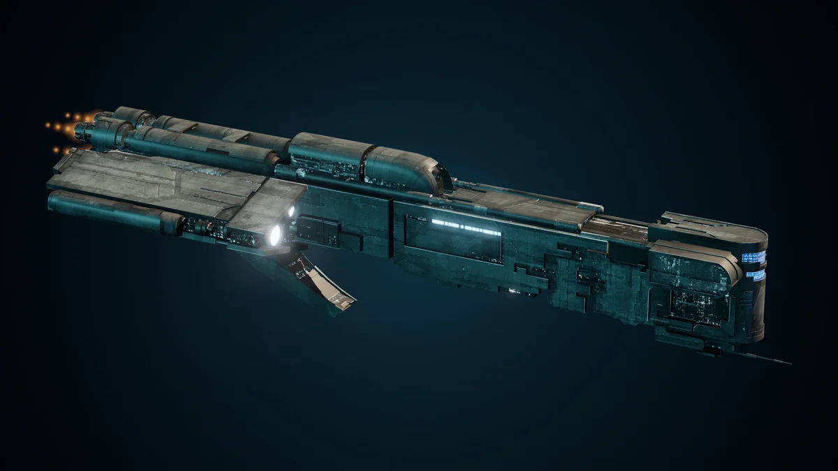 Orchis, a Sol scout corvette lit in space