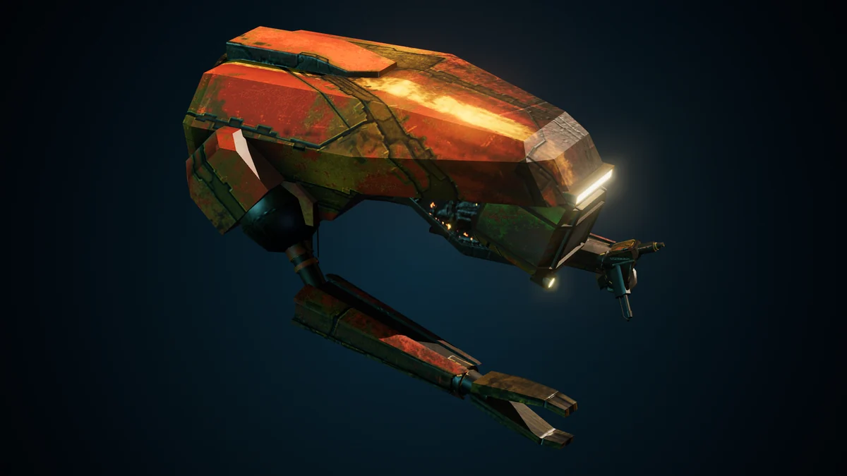 Pirate Companion, a Pirate hacked light repair drone lit in space