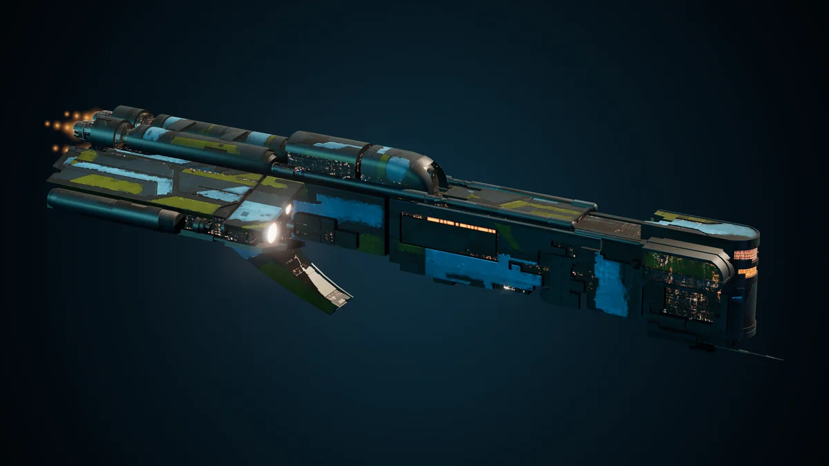 Pirate Orchis, a Pirate light interceptor lit in space