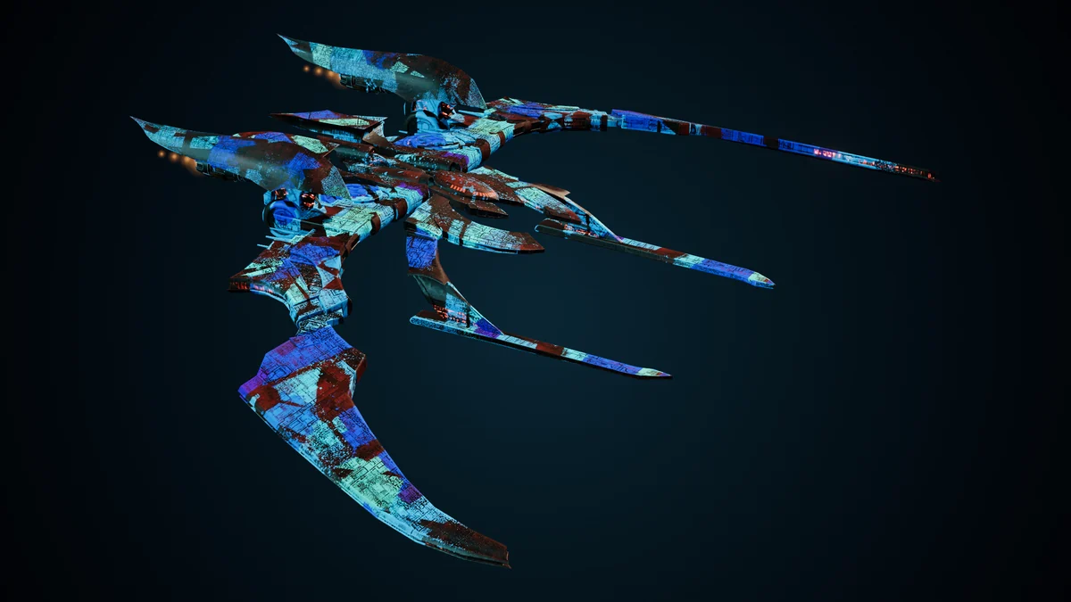 Mercurial, a Pirate light striker lit in space