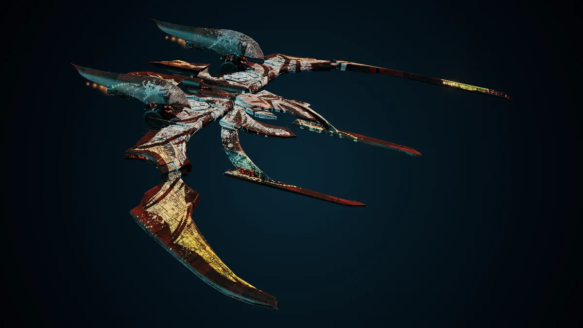Ankhab, a Pirate light raider lit in space