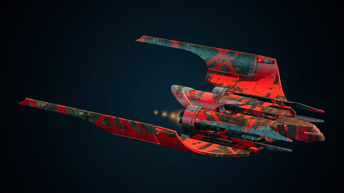Pirate Star Warrior, a Pirate raider lit in space