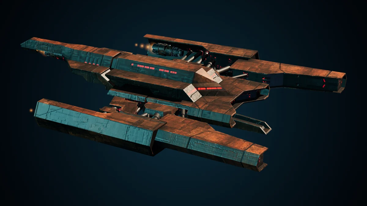 First Honor, a Genari frigate lit in space