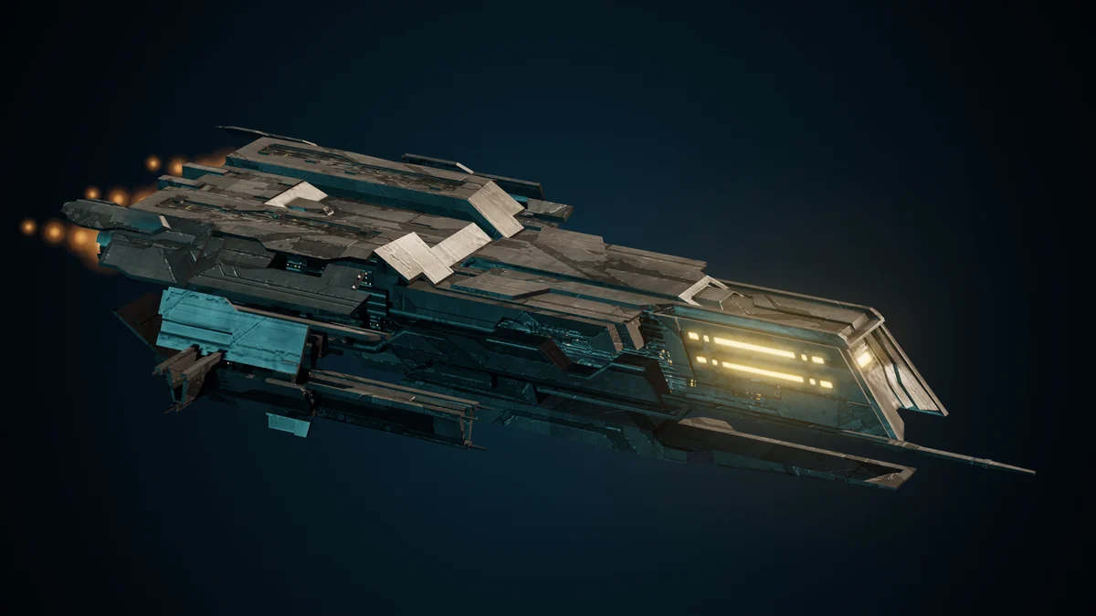 Oslo, a Sol armored frigate lit in space