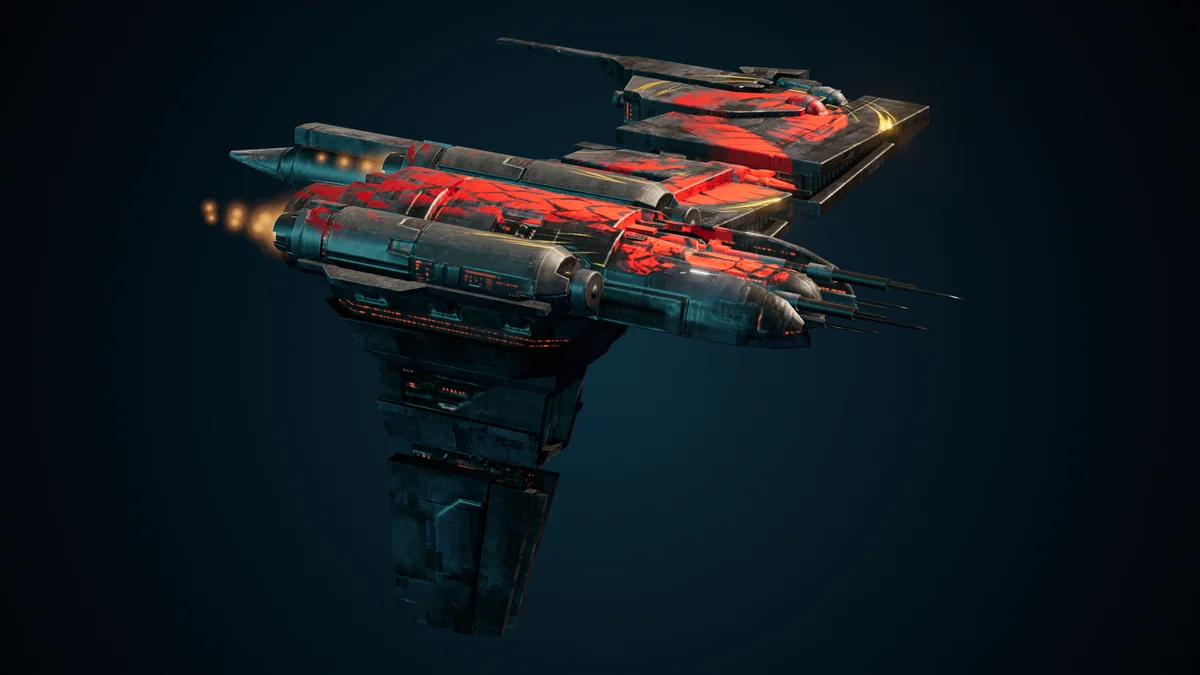 Maargh, a Pirate raider lit in space
