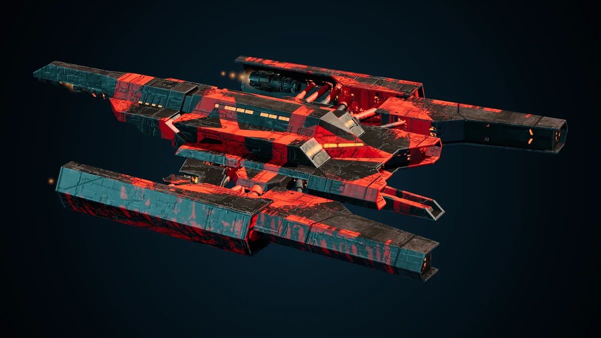 Koosegh, a Pirate interceptor lit in space