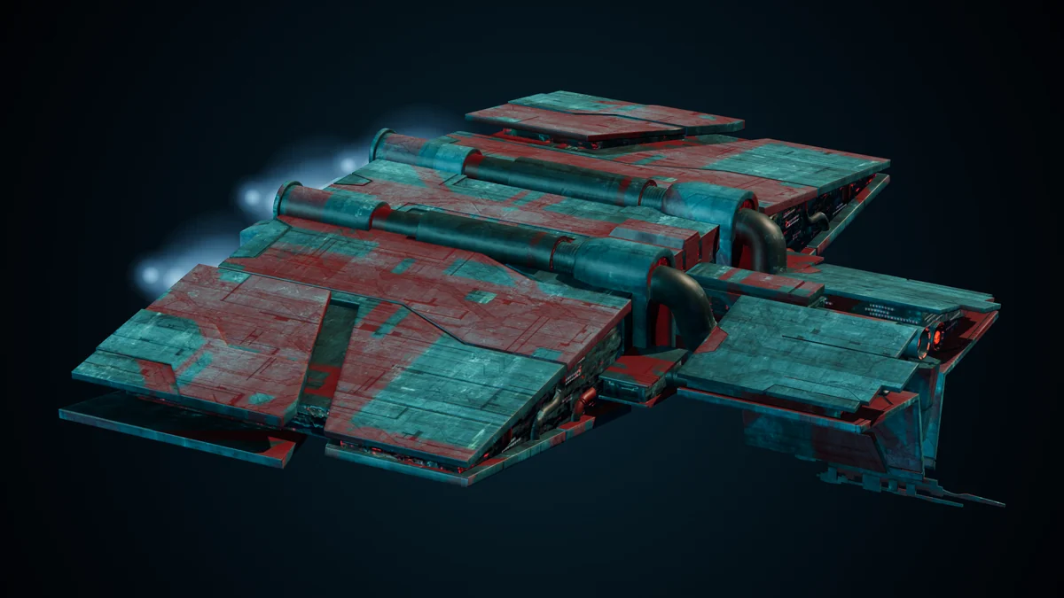 Pirate Gorshkov, a Pirate interceptor lit in space