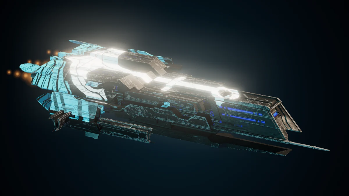 Karljohansvern, a Pirate hybrid interceptor lit in space