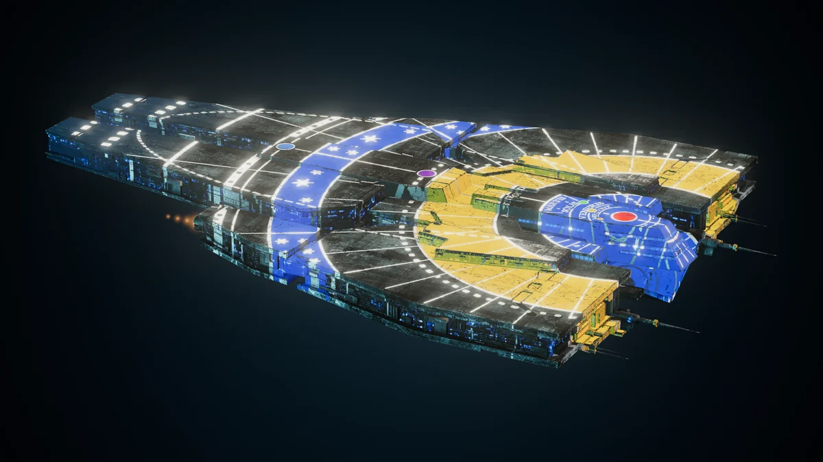 Solaris, a Pirate heavy maurader lit in space