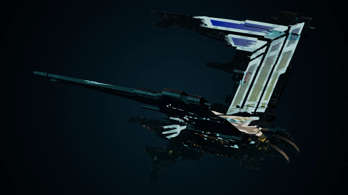Devious, a Pirate heavy raider lit in space
