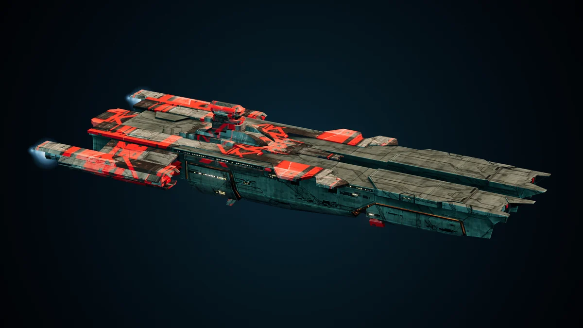 Pirate Swordfish, a Pirate heavy raider lit in space
