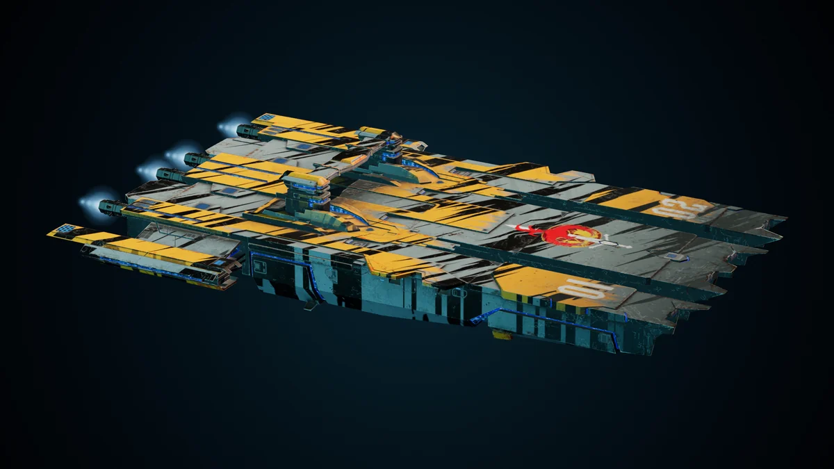 The Barge, a Pirate pirate command ship lit in space