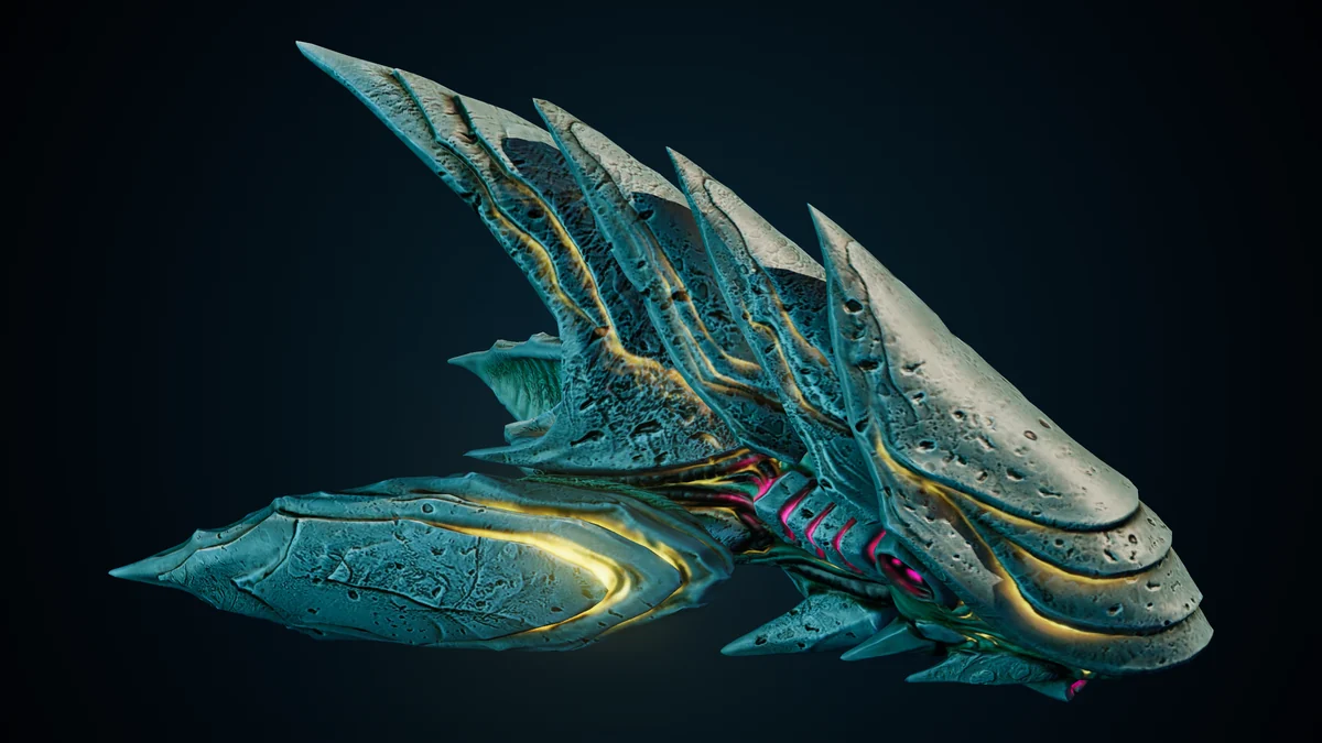 Energized Monolith, a Hive molting lit in space