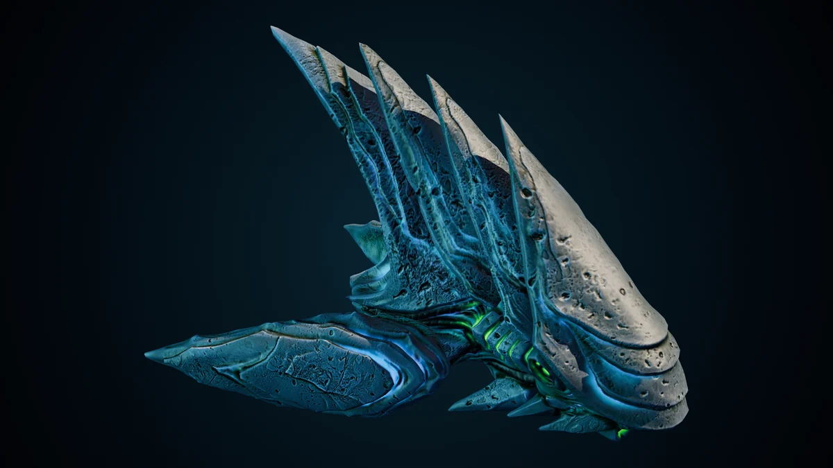 Focused Monolith, a Hive molting lit in space