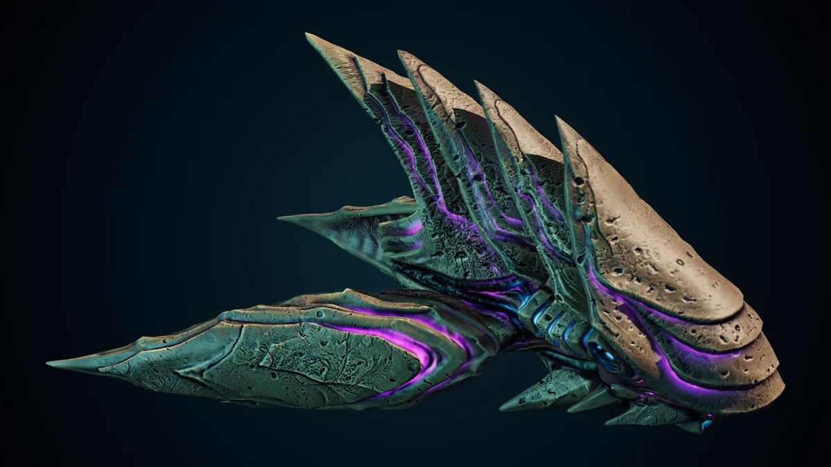 Monolith, a Hive molting lit in space