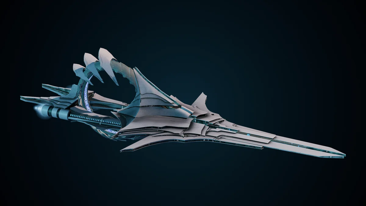 Celestial Light, a Ma'alaketh light beam cruiser lit in space