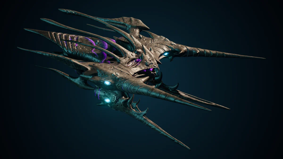 Hive Entity, a Hive molting lit in space