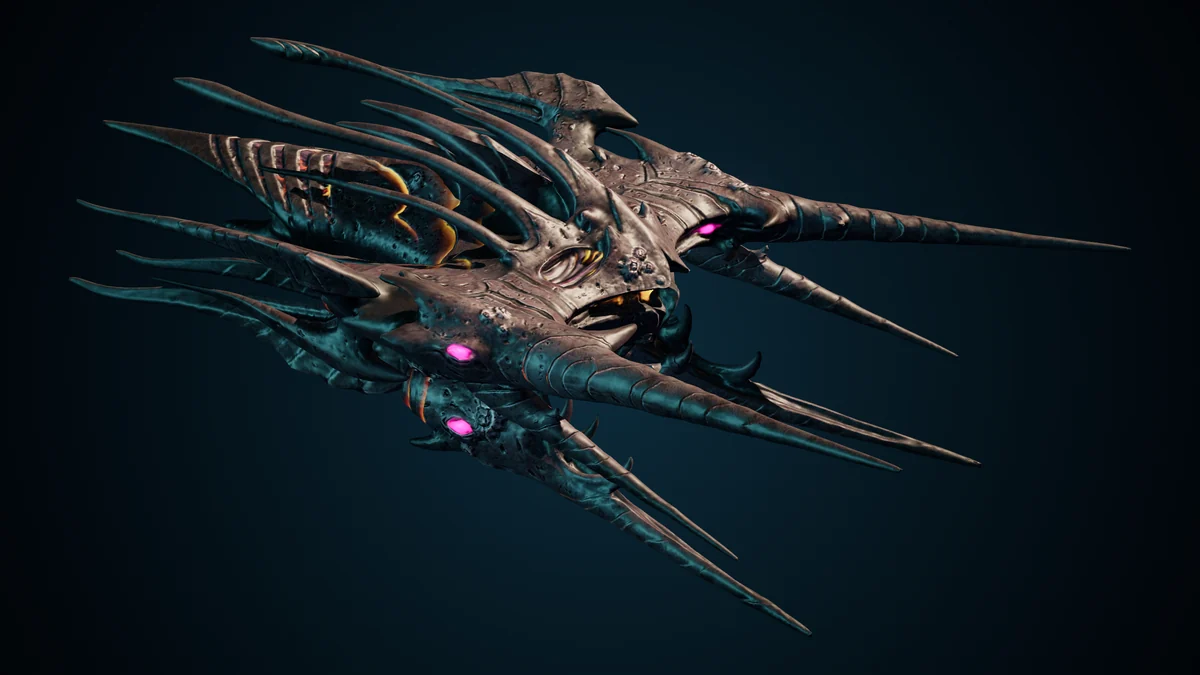 Greater Hive Entity, a Hive molting lit in space