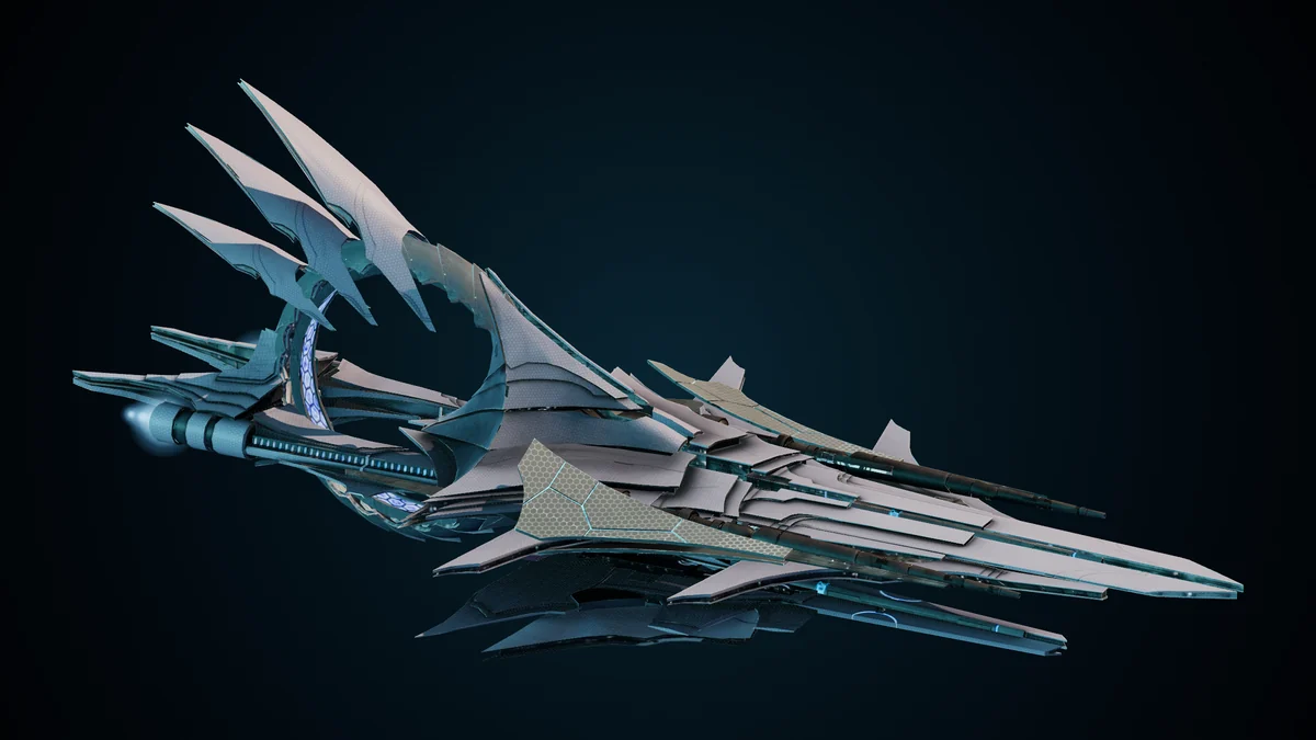 Sovereign, a Ma'alaketh battleship lit in space