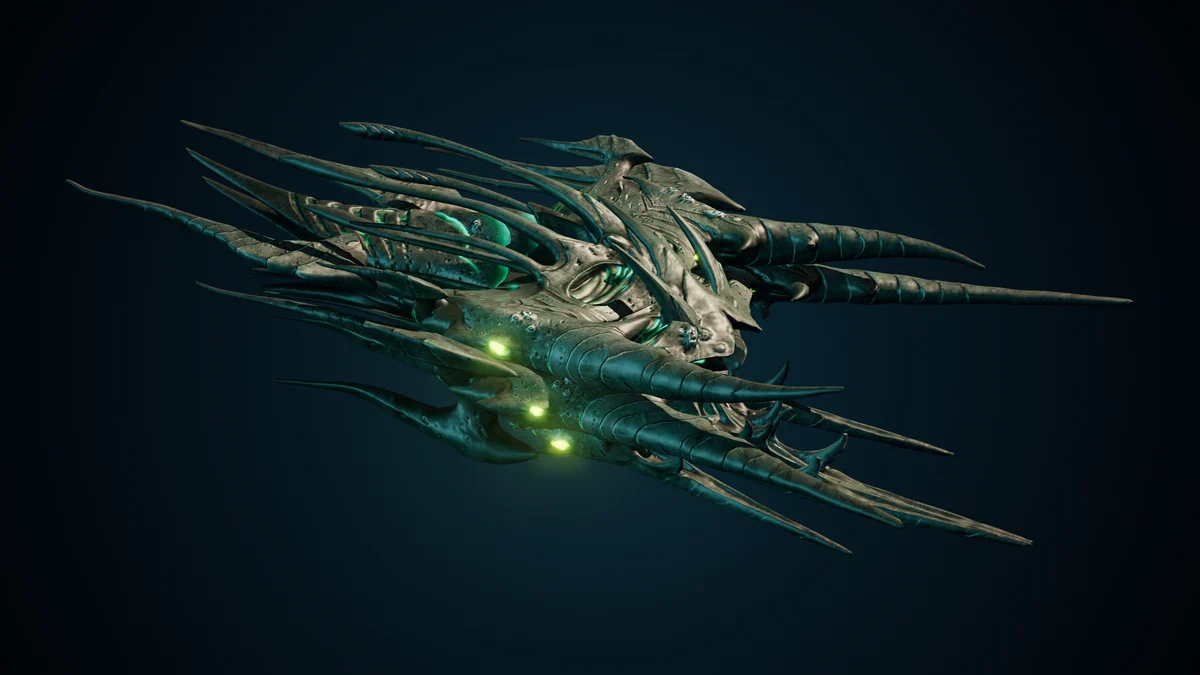 Ancient Hive Entity, a Hive molting lit in space