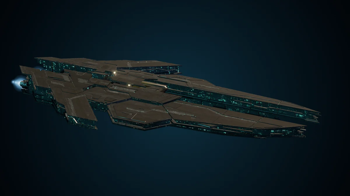 Yamato, a Sol battleship lit in space