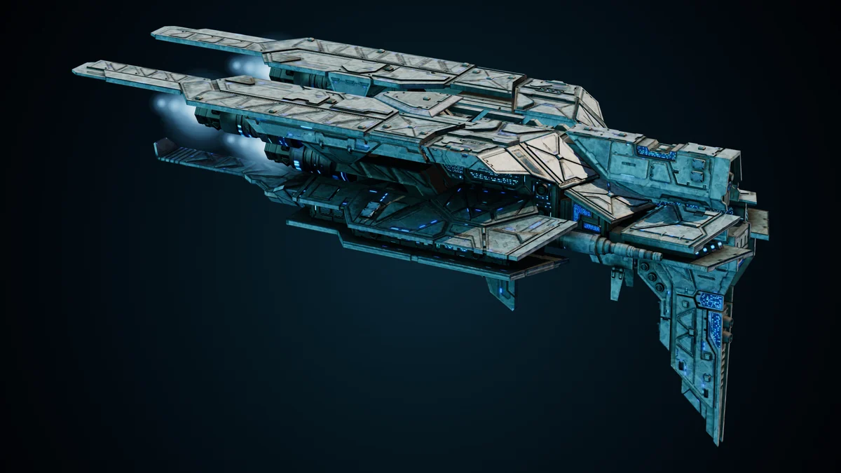 Colossus, a Sol dreadnought lit in space