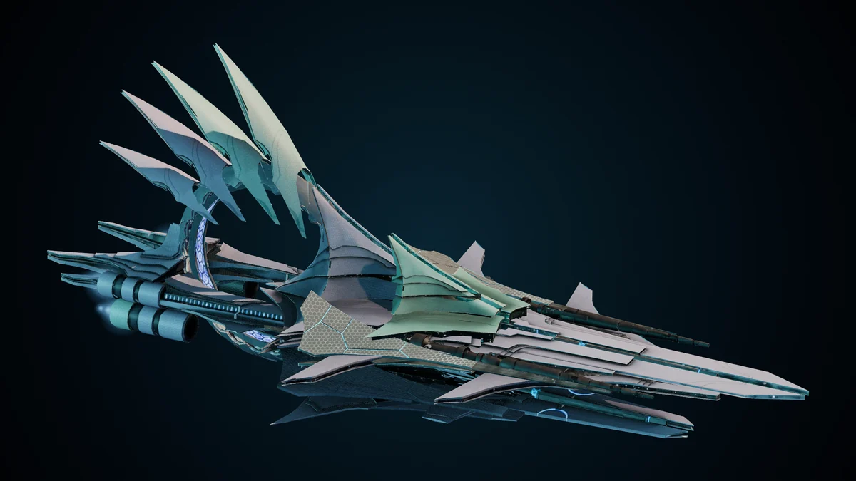 Grand Sovereign, a Ma'alaketh dreadnought lit in space