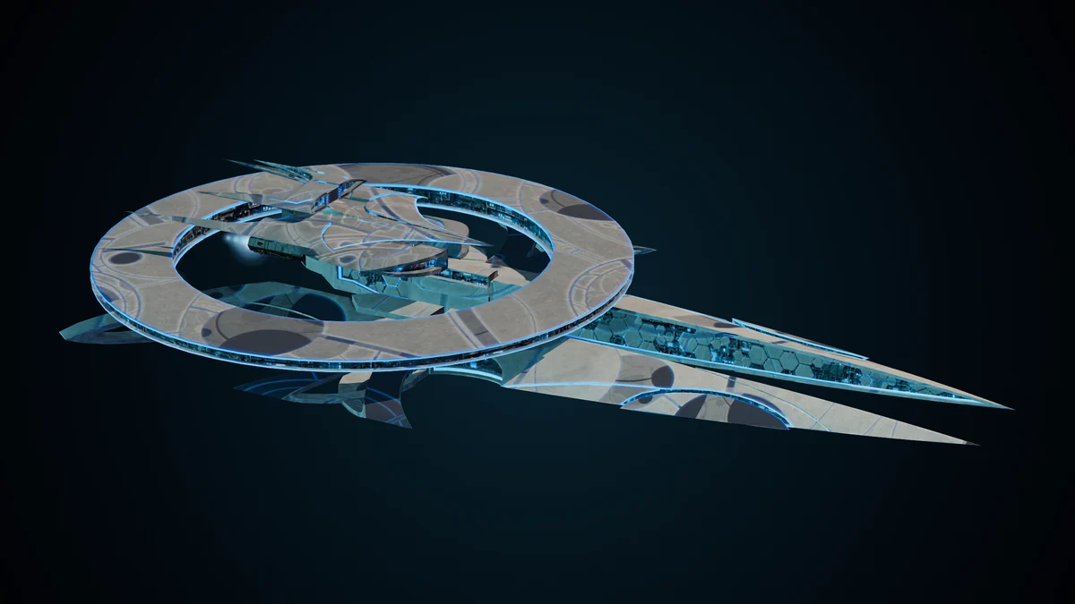 Sa'Aval, a Ma'alaketh mobile beam platform lit in space